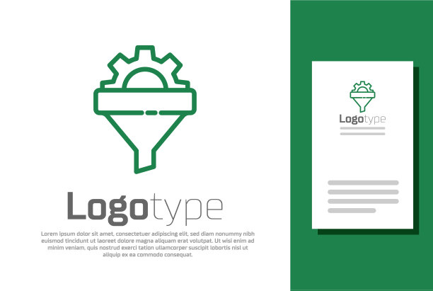 绿线销售漏斗与营销箭头图片下载