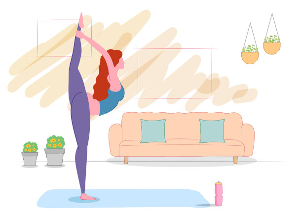 女子在为国际瑜伽日做体式图片下载