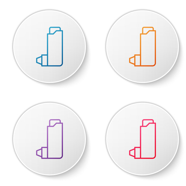 色线吸入器图标隔离在白色上图片下载