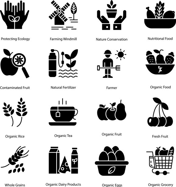 有机农业充满图标包图片下载