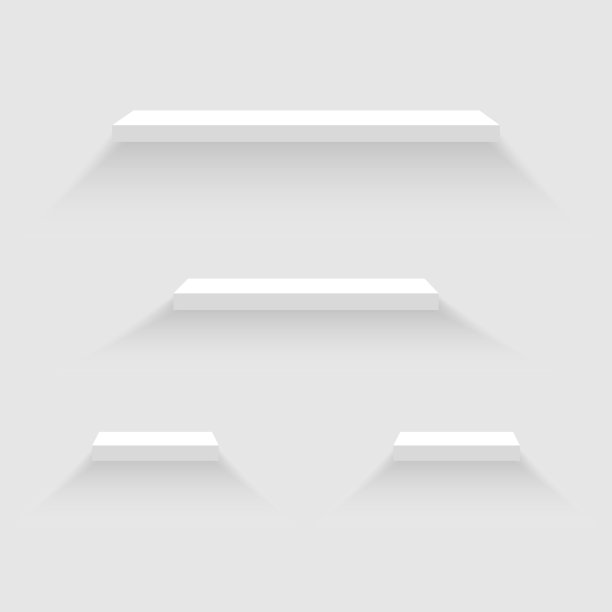 空荡的白色房间里有光影的架子图片下载