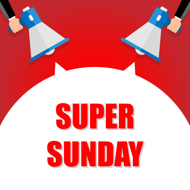 手持扩音器的超级周日公告图片下载