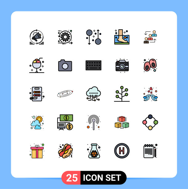 25主题填充线平面颜色和可编辑图片下载