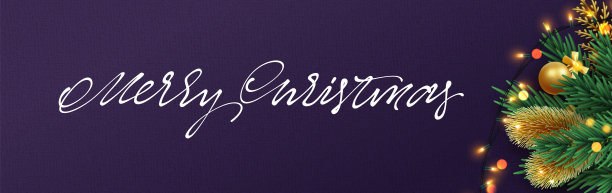 圣诞节的旗帜。圣诞节的喜庆物件的构成。素材图片