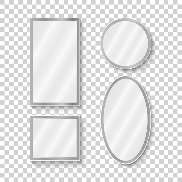 镜子设置在不同的形式与模糊图片下载