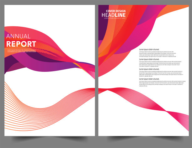 集合抽象的颜色几何的现代年度报告传单小册子传单图片下载