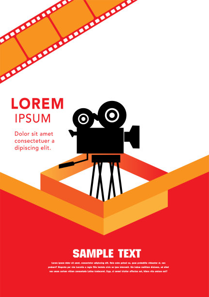 电影和电影现代复古海报的背景。图片下载