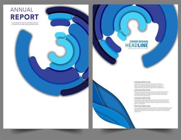 集合抽象的颜色几何的现代年度报告传单小册子传单图片下载