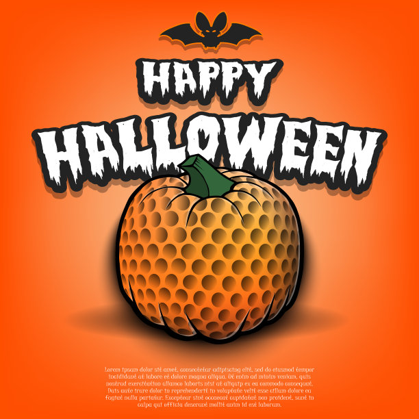 万圣节快乐。高尔夫球的南瓜图片下载