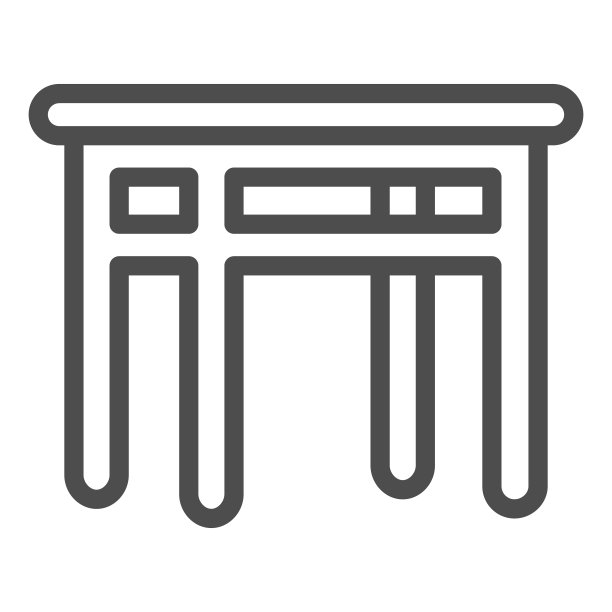 餐桌线图标，厨房室内概念，家具餐厅标志上的白色背景，木制桌子图标轮廓风格的移动概念和网页设计。矢量图形。图片下载