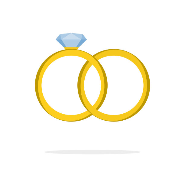 结婚戒指图标平面设计图片下载