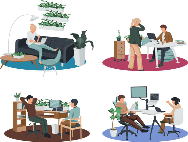 当代工作空间平面设置图片下载