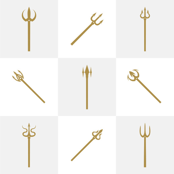 设置三叉戟标志设计图标符号模板图片下载