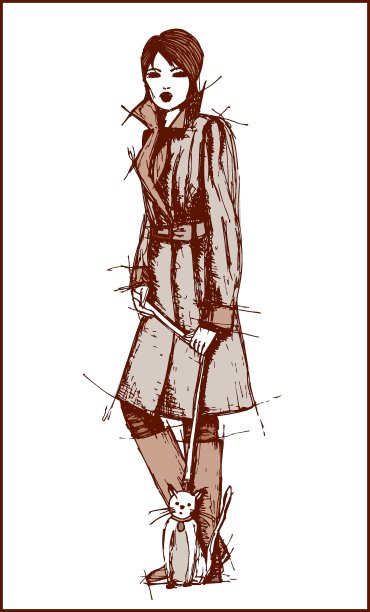 手绘时尚插画图片下载