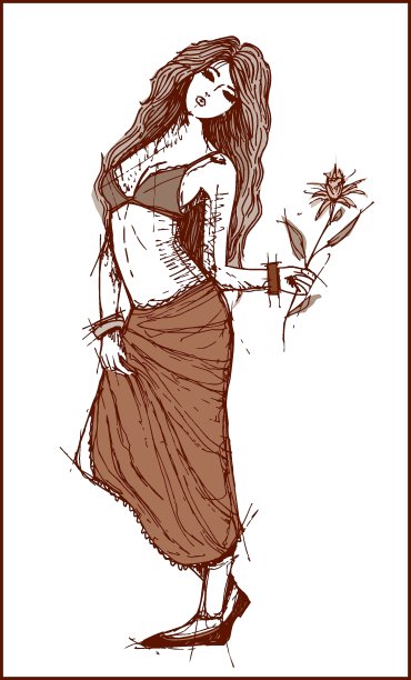 手绘时尚插画图片下载