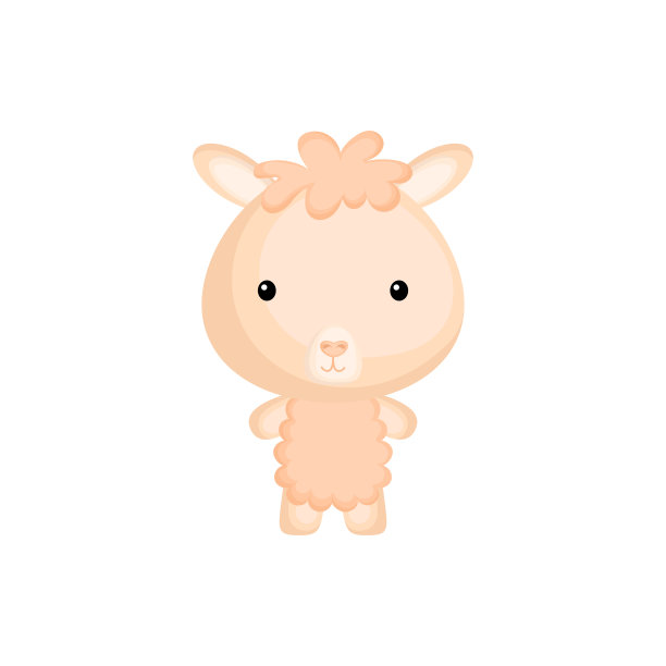 可爱有趣的ballama或羊驼孤立在白色图片下载