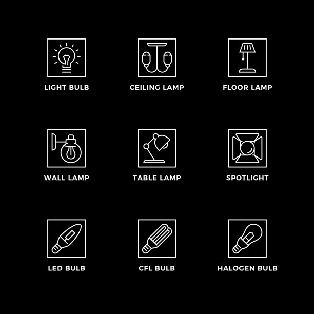 矢量设计元素，标志设计模板，图标和徽章灯。图片下载