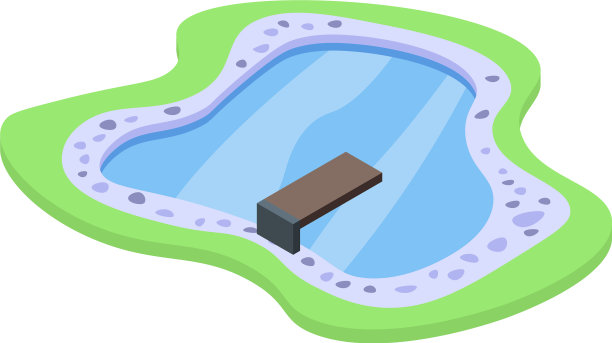 家湖池图标等距风格图片下载