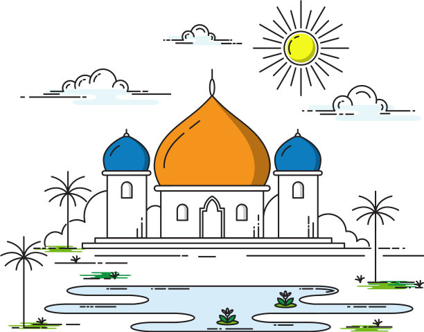 清真寺线条艺术设计图片下载