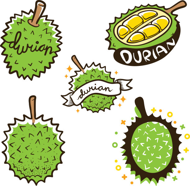 榴莲标签标志集图片下载