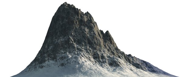 雪山孤立在白色背景3d插图图片下载
