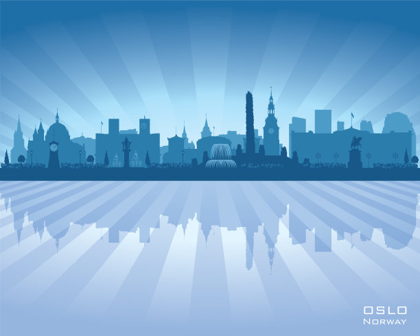 挪威奥斯陆城市轮廓线图片下载