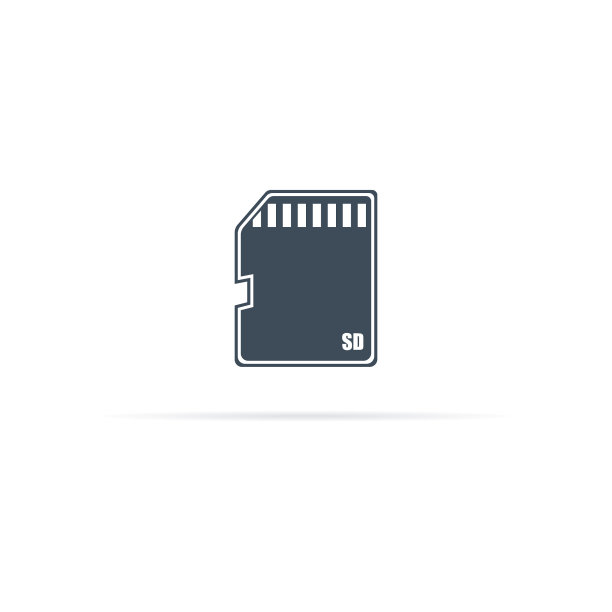 白色背景上的 micro SD 存储卡图标图片下载