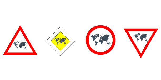 设置道路标志与世界地图图片下载