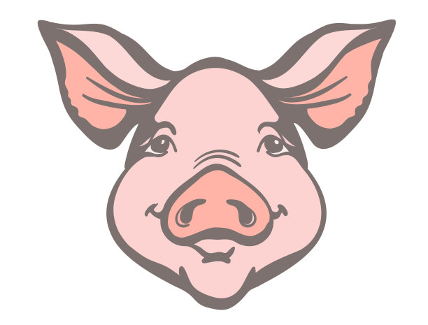 猪头农场动物粉色图形图片下载