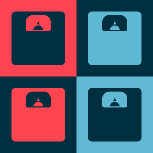 波普艺术浴室秤图标孤立的颜色图片下载