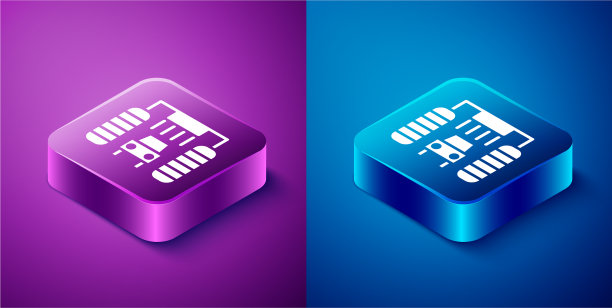 等距洗车图标孤立在蓝色和图片下载