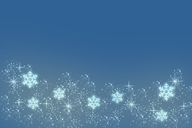 雪花和闪光(蓝色渐变背景)图片下载