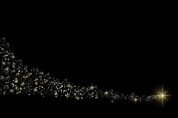 闪亮的流星(黑色背景)图片下载