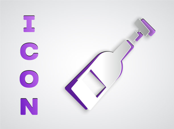 纸割开酒瓶酒瓶图标孤立上图片下载