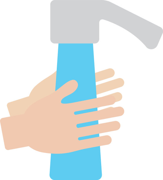 洗手概念水龙头和手的图标图片下载