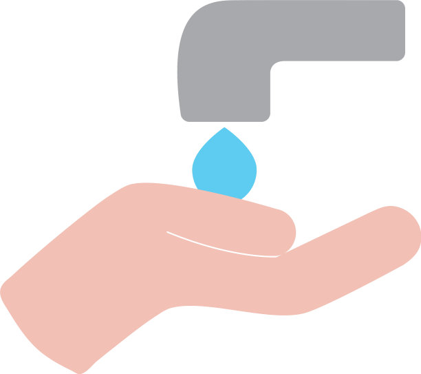 洗手概念水龙头和手的图标图片下载