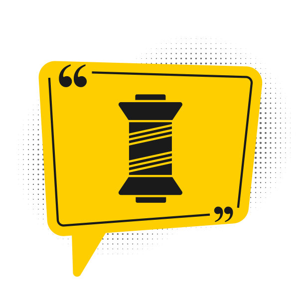 线轴图标上的黑色缝纫线被隔离图片下载