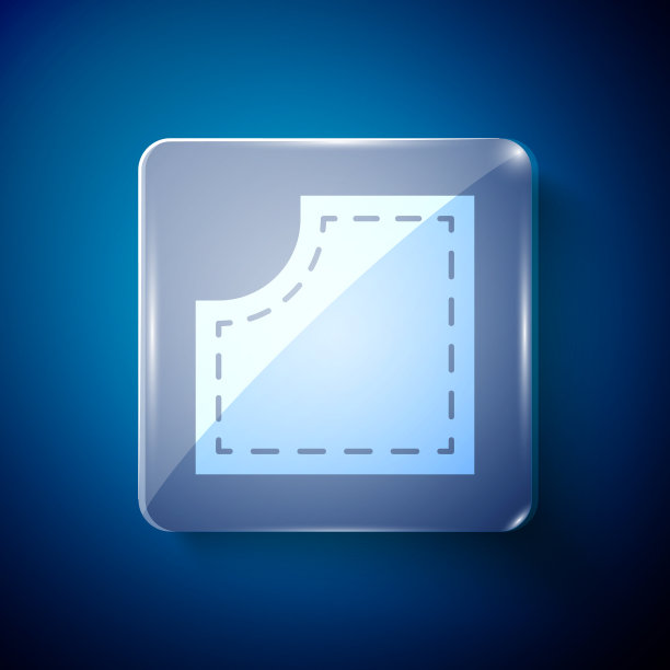 白色缝纫图案图标孤立在蓝色图片下载