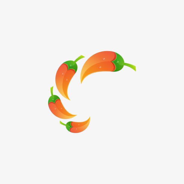 矢量插图辣椒梯度彩色风格。图片下载