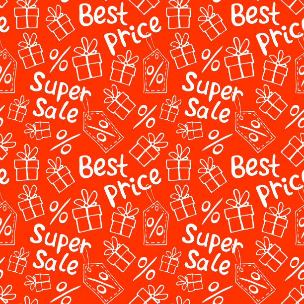 矢量无缝图案与铭文符号销售。手绘背景和纹理的黑色星期五的主题，最优惠的价格，折扣，购物和特别优惠图片下载