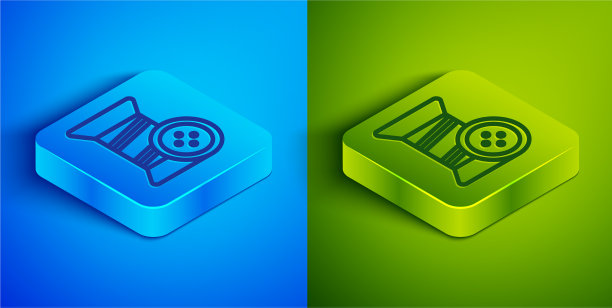 线轴和钮扣上的等距线图片下载