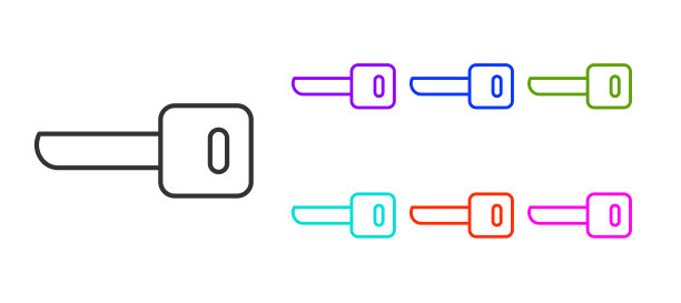 黑线键图标隔离在白色背景上图片下载