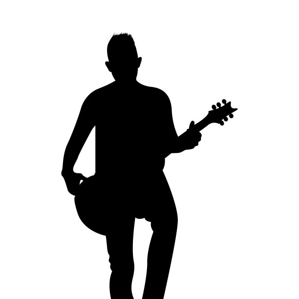 剪影男子弹吉他图片下载