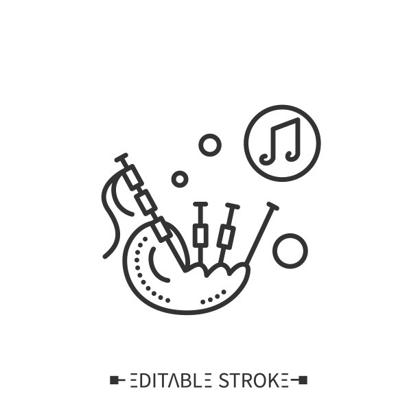 风笛行图标。可编辑的矢量图图片下载