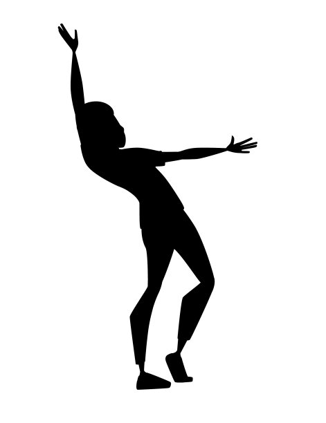 穿着运动服的黑色剪影男子图片下载