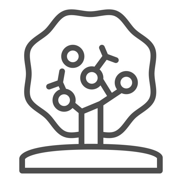 苹果树线图标自然概念树图片下载