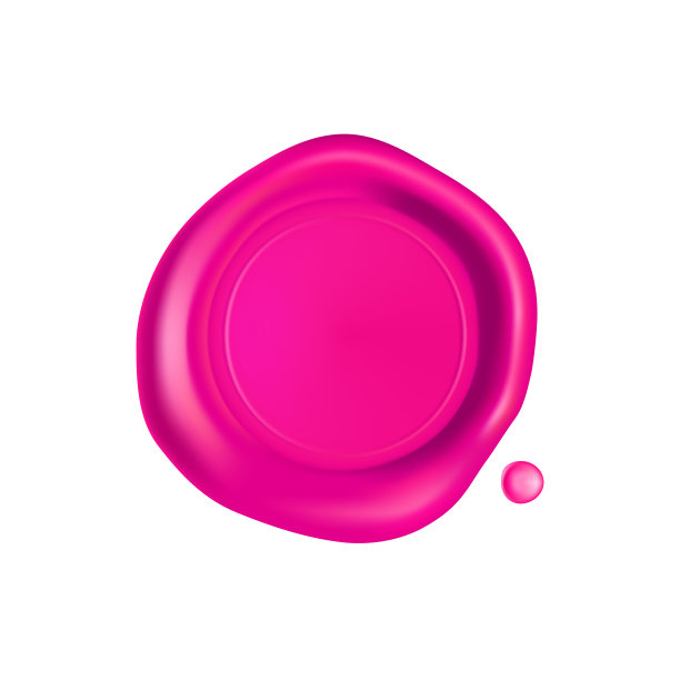 粉红色的蜡密封。蜡印章印章孤立在白色背景。现实的保证粉红色邮票。逼真的3d矢量图图片下载