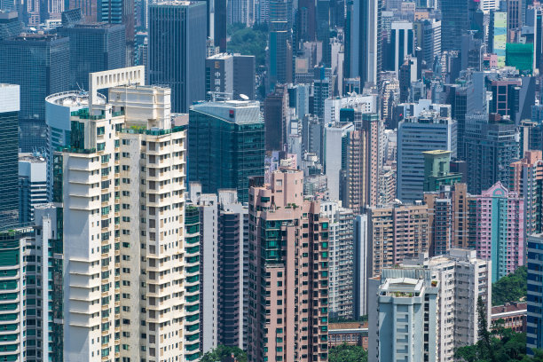 香港市中心，鸟瞰图图片下载