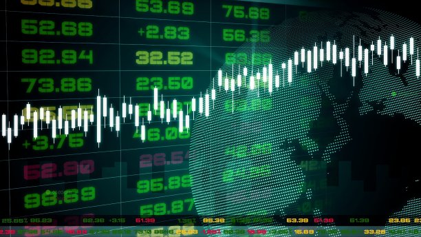 证券交易所的股票行情显示器用图形和图表显示图片下载