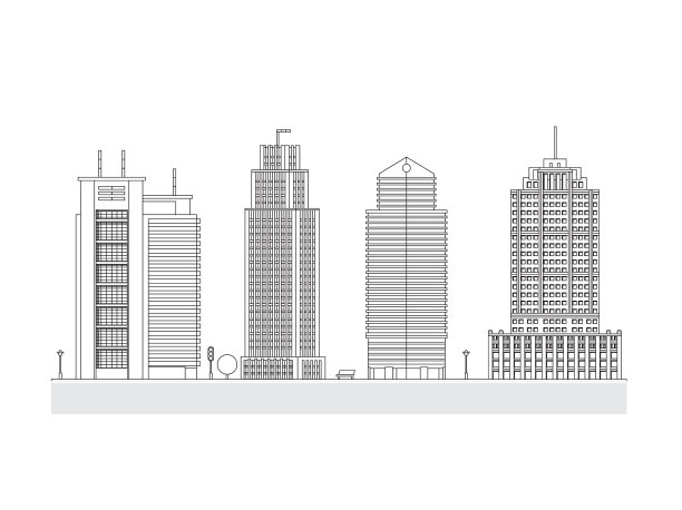 城市天际线装饰孤立蓝图图片下载
